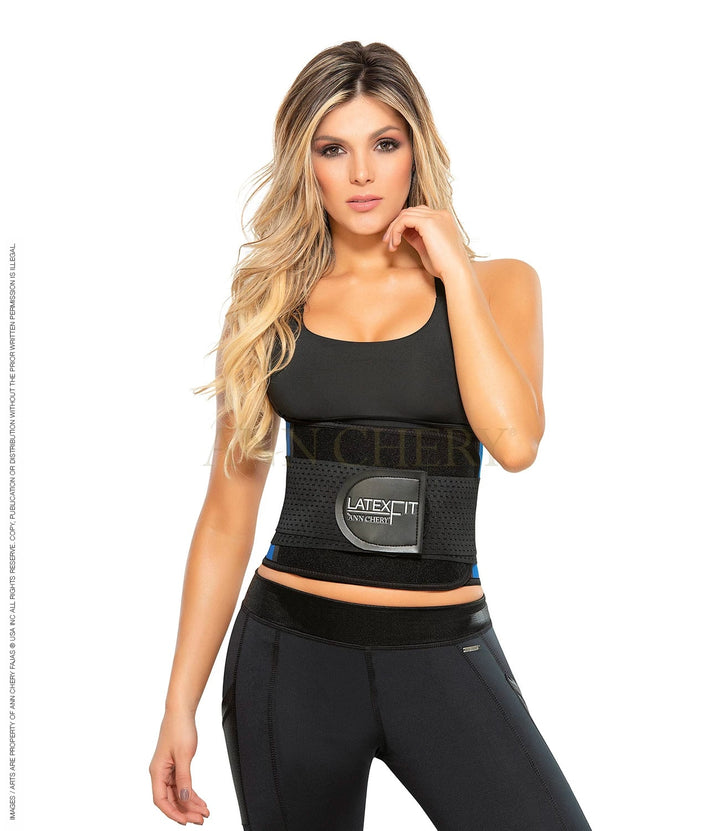 Fittnessbälte blå latex fram