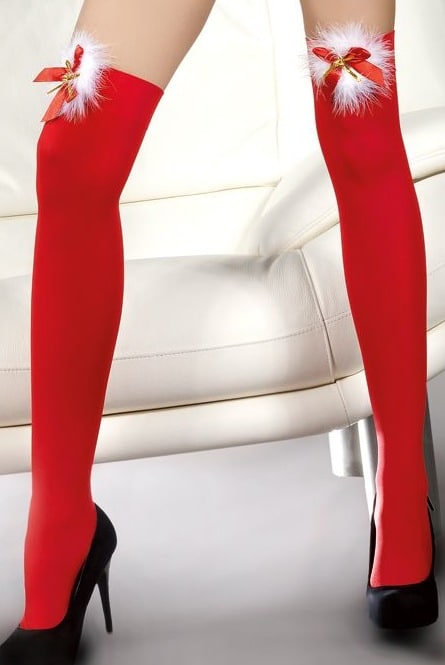 Röda julstrumpor med bjällra