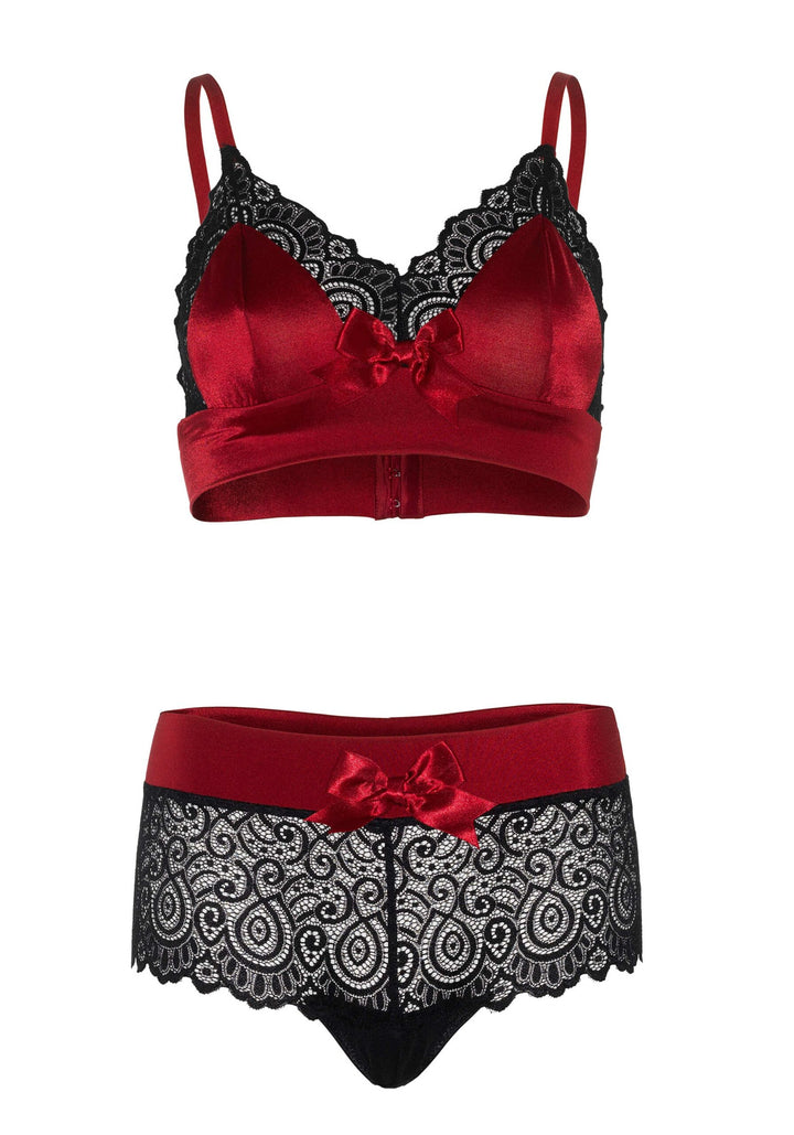 Fint set i satin och spets