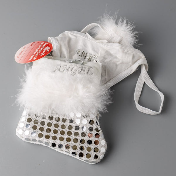 Julstrumpa och strintrosa Angel