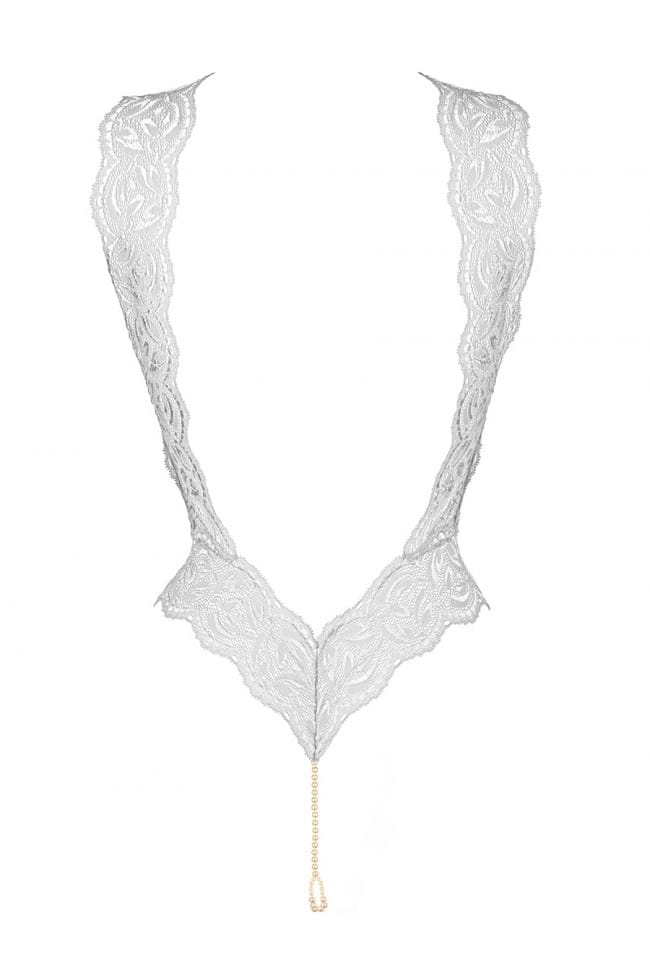 Vit pärlbody Your Night bak